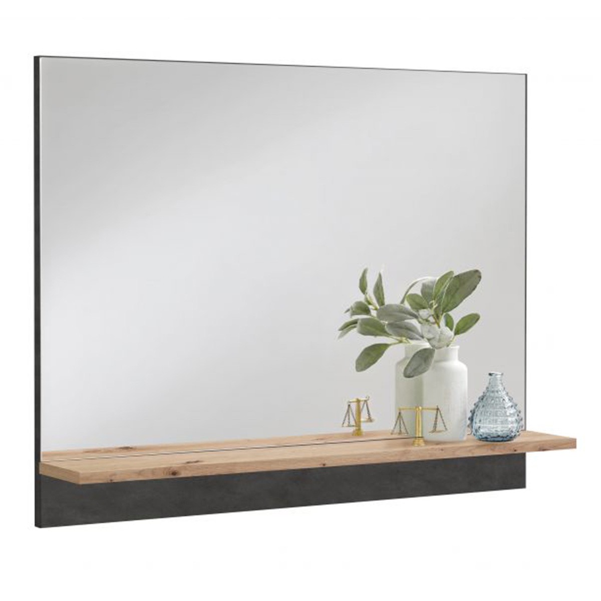 Miroir mural design d'exception Malea 80cm en chêne massif noble