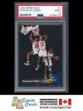 1992 Upper Deck Shaquille O'Neal Rookie RC #1 NBA Draft Pick SP PSA 9 (MINT)