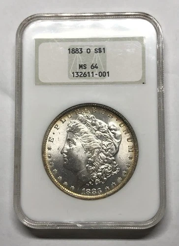 1883 O Morgan Silver NGC MS64 Old Fatty Holder