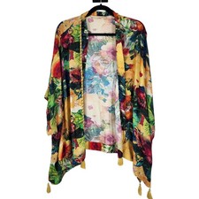 Chaqueta Kimono Topper Soft Surroundings Amora Multicolor Floral Para Mujer Talla Única