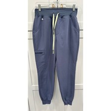FIGS Technical Collection Jogger Scrub Pants Women's Size S Blue Cargo Zip