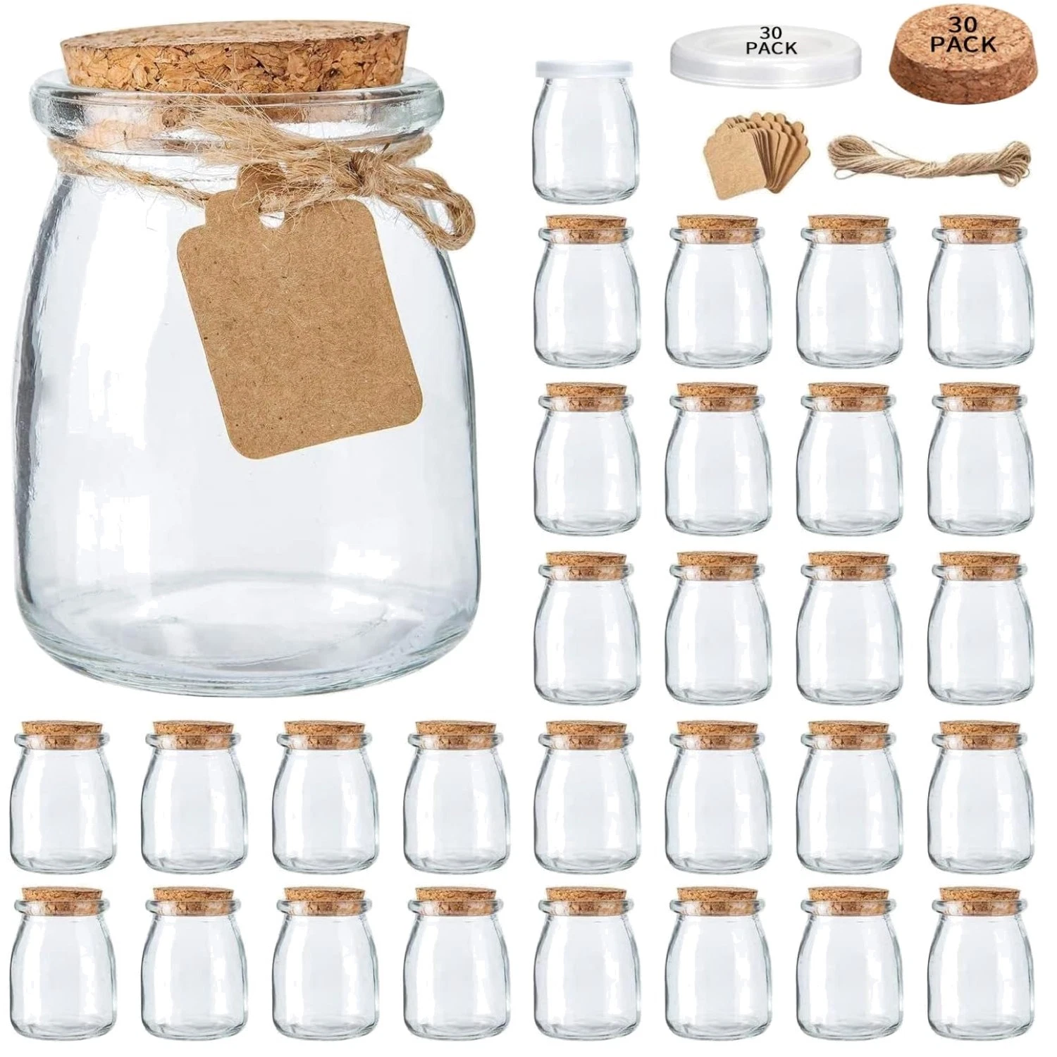 30-Pack Mini Glass Favor Jars with Cork Lids
Opens in a new window or tab