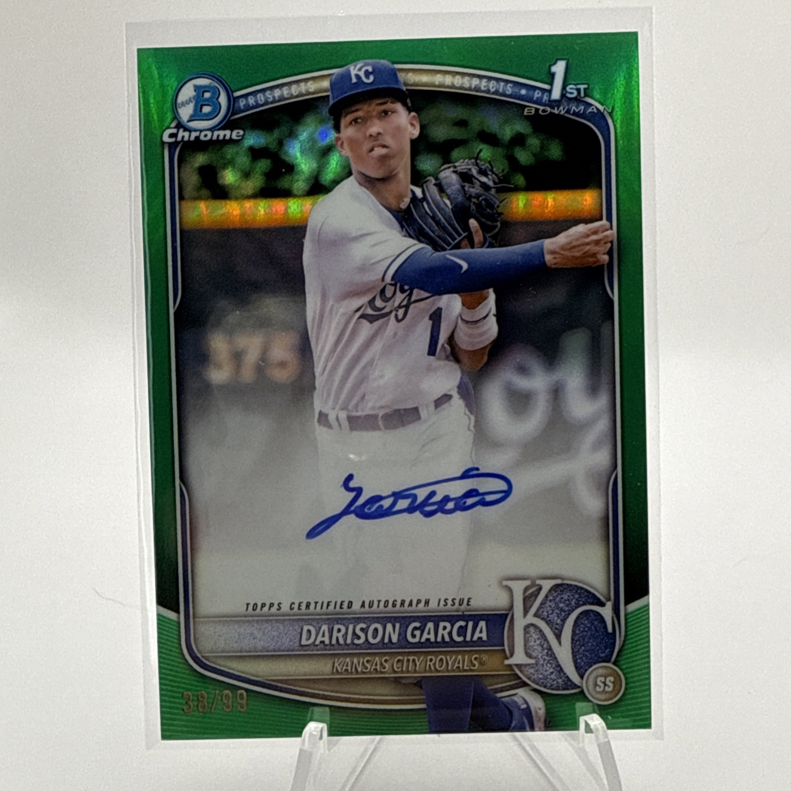 Darison Garcia 2025 Bowman Chrome Auto RC Royals 1st True GREEN /99 #CPA-DG