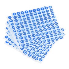 Number Sticker 1-100 Label Number Self Adhesive Blue White, Pack of 10