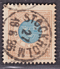 TIMBRE 1872-85 SUEDE N° 26-OBL.TB-TRES BEAU CACHET-VOIR SCAN R/V-