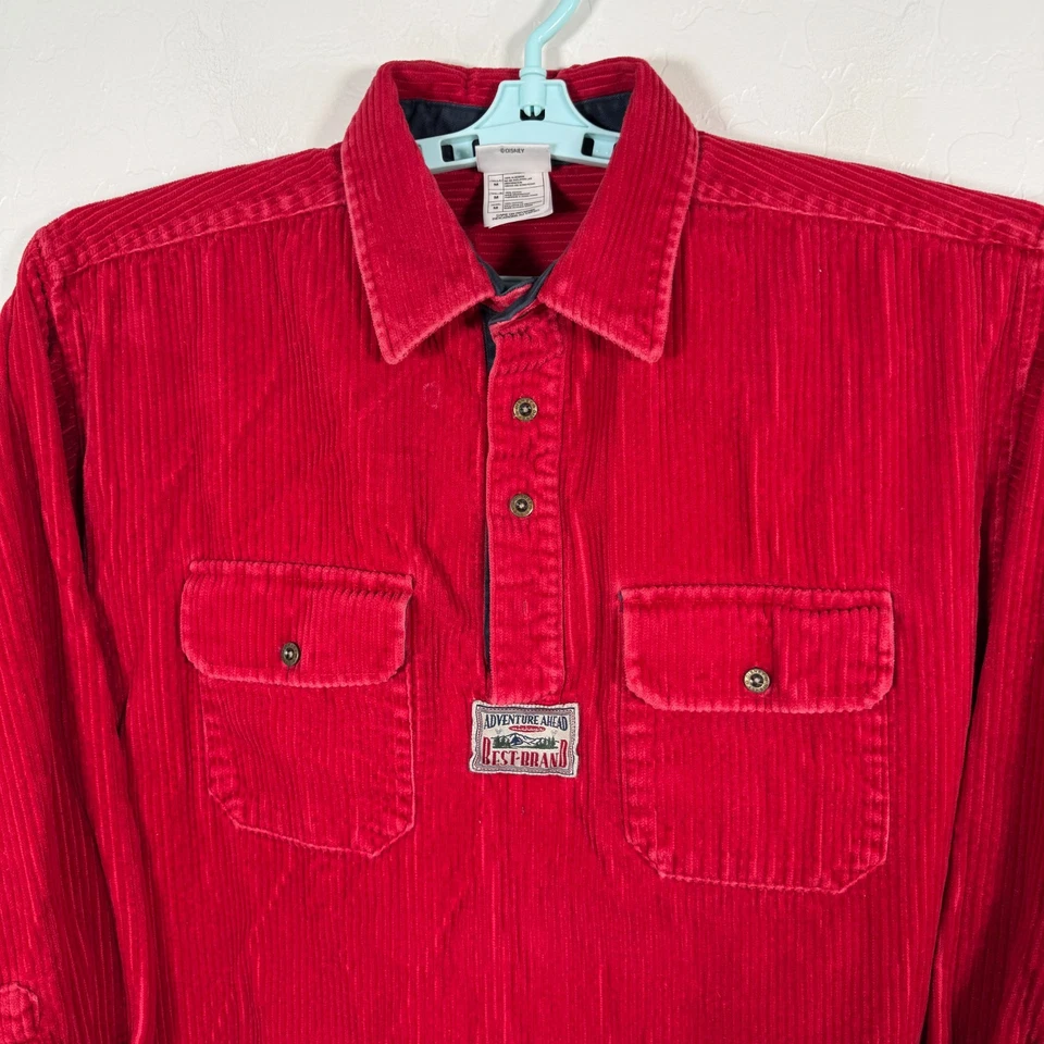 Винтажная мужская футболка Disney Store средний размер красная поповер вельветовая нашивка с вышивкой - Изображение 4 из 4