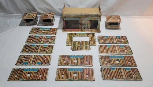 1950's Marx Playset Fort Comanche Stable Fort Only Vintage Tin Fort Comanche