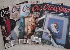 VTG Lot of 5 Leisure Arts Cross Stitch Booklets  Leaflets Xmas Theme