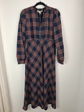 Boden 14R Cassie Check Tea Dress Bnwt Tartan Full Length Rrp £149
