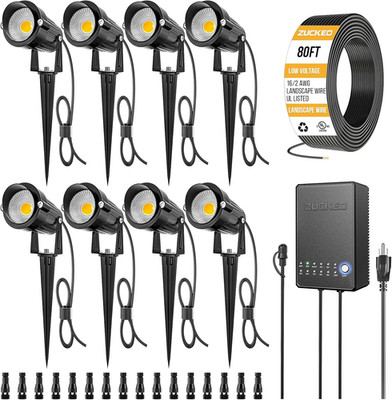 All-In-One Landscape Lighting Kit, 5W LED Low Voltage Landscape Lights with Tran