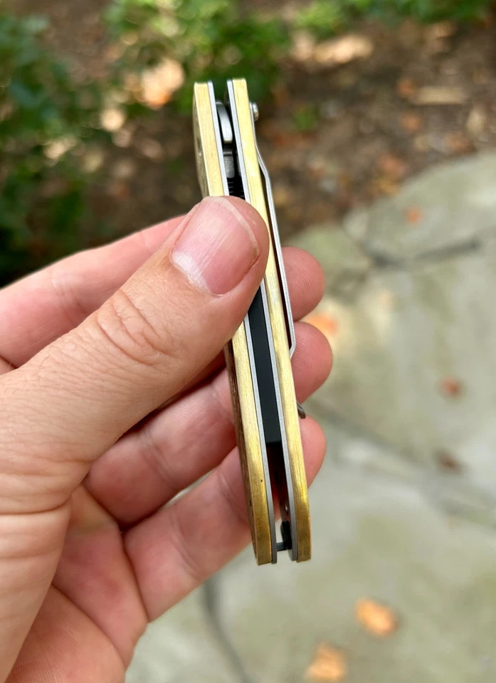 Kershaw Leek 刀 | 定制黄铜手柄金银丝设计 | 美国制造 | — 第 4/4 张图片