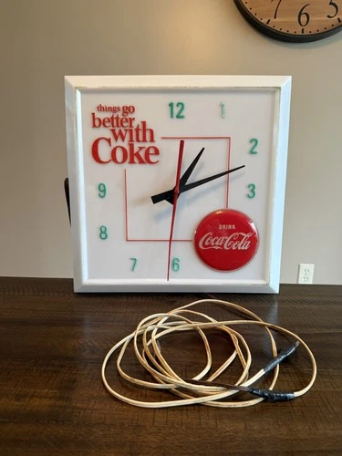 Vintage 1960’s Coca Cola Wall Clock - Things Go Better With Coke- WORKS!