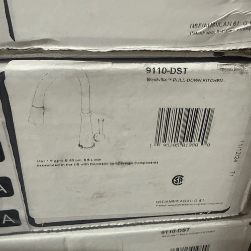 Delta 9110-DST Westville 1.8 GPM 1 Hole Pull Down Kitchen Faucet Chrome