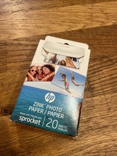 New HP ZINK 20 Sheet Sticky-Backed 2" x 3" Photo Paper for HP Sprocket  1AH01A