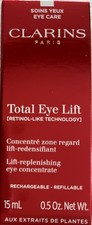 Clarins Total Eye Lift 15ml Replenishing Eye Concentrate Refillable Boxed New 
