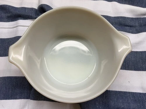 PYREX Butterprint Yellow White Milk Glass Mixing Bowl Flower Vintage 1960s