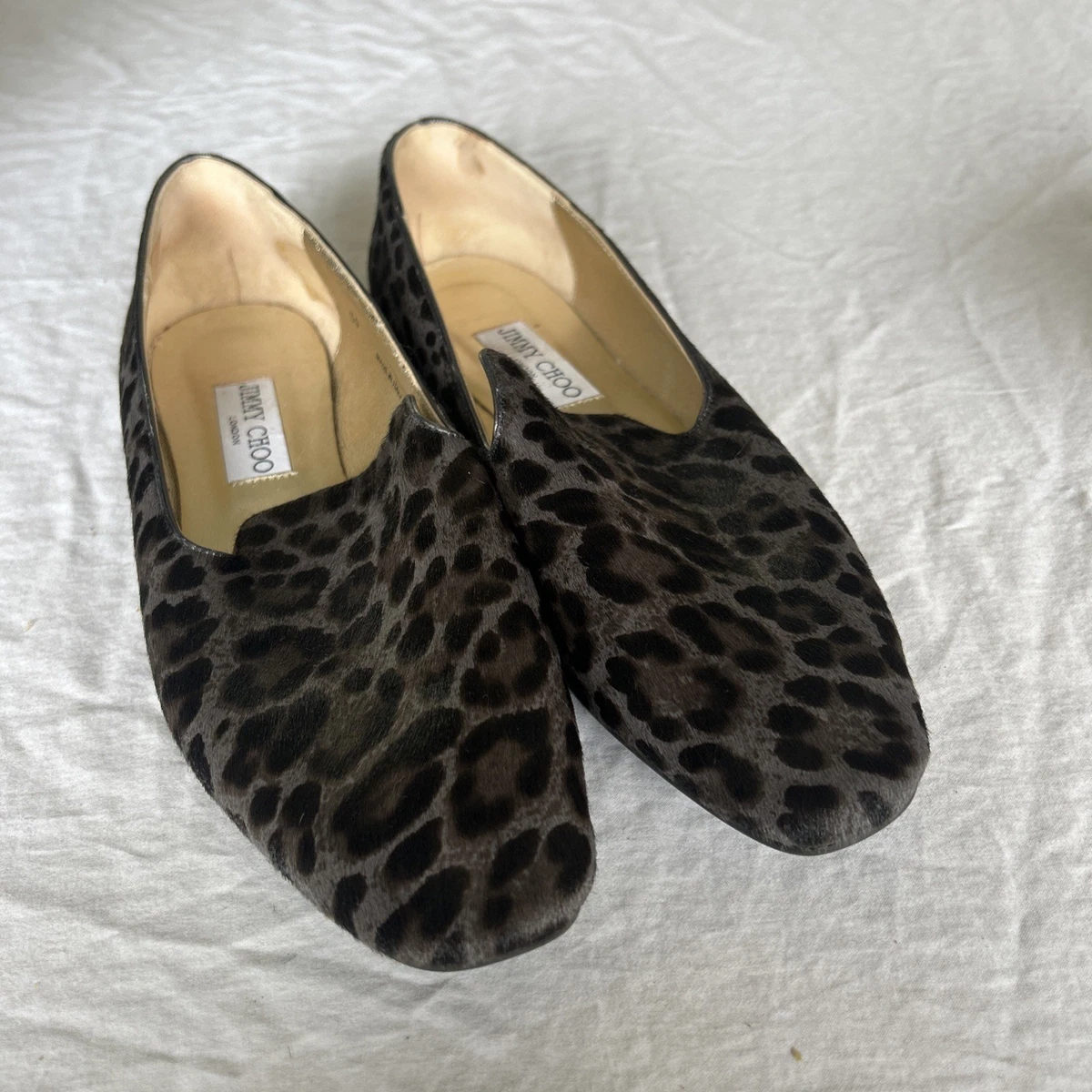 Jimmy Choo Brown Leopard Print Suede Slip-On Loafers Jimmy Choo - Avenue Leopard Printed Suede Flat Sandal main image 3