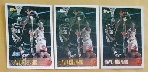 (3) 1996-97 TOPPS * DAVID ROBINSON W/MICHAEL JORDAN * CHROME NBA 50 CARD #80 HOF