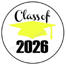 CLASS OF 2026 YELLOW GRADUATION ENVELOPE SEALS LABELS STICKERS