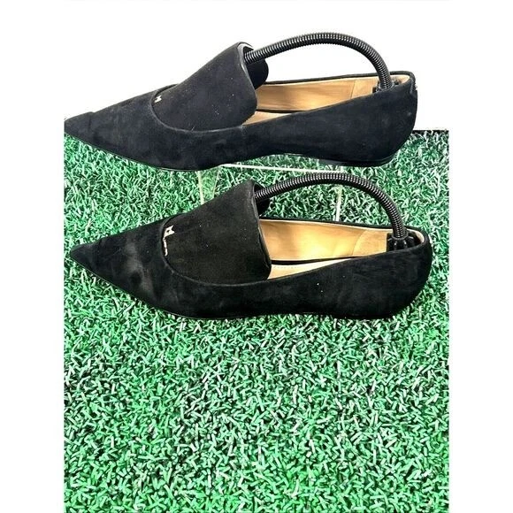 Sapatos de grife Sam Edelman feminino camurça preta D'Orsay biqueira pontiaguda 9M - Imagem 2 de 4