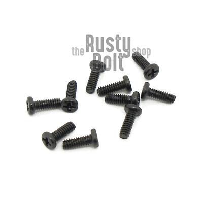 M1.4 x 4mm, Phillips Pan Head Screws, Steel, Black