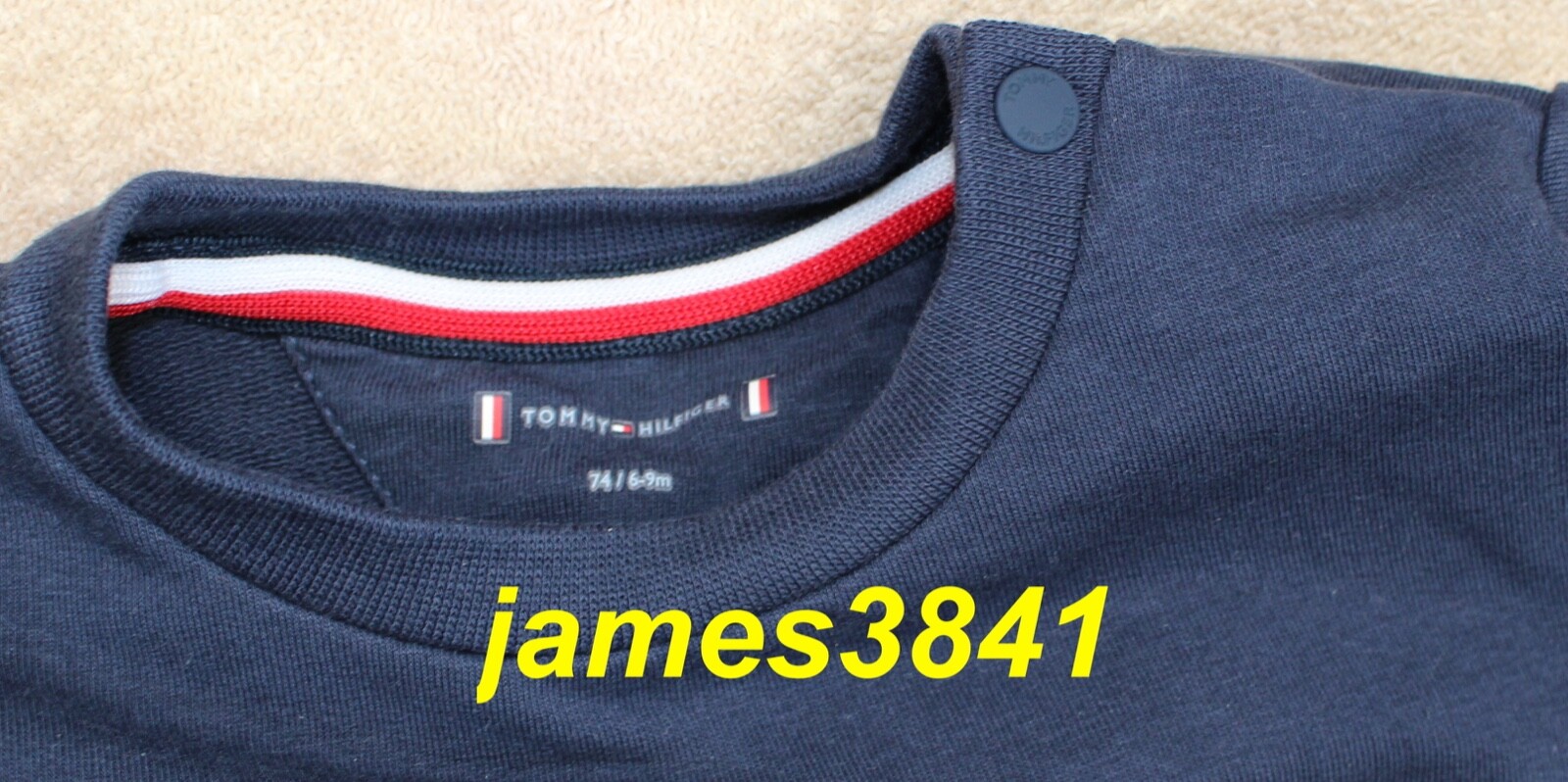 Tommy Hilfiger Navy 2pc BABY ESSENTIAL LOGO SWEATSHIRT JOGGER SET Tracksuit 6-9 image 3