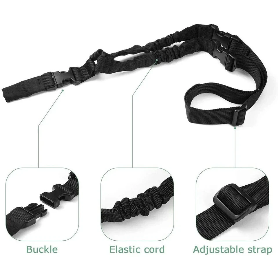 2 Packs Heavy Duty Tactical Single Point Rifle Gun Sling Quick Release QD Buckle - Image 2 of 4
