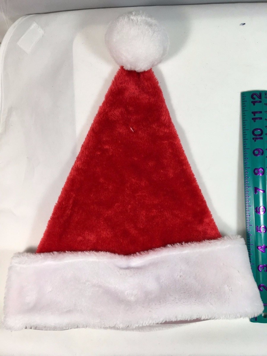 Christmas Santa Hat - Traditional Red and White with white pompom