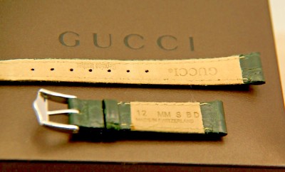 New Gucci 12 MM Green Alligator Pattern on Genuine Leather Watch