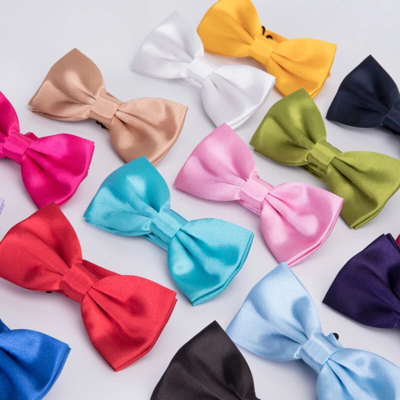 Pajarita Para Hombres Ajustable Formal Boda Fiesta Corbata Pajarita Color Sólido Esmoquin Foto 4 de 4