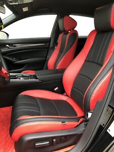 2018 2019 2020 2021 Honda Accord Custom Red Leather Seat Covers EX