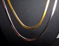 Halskette Massive Sterlingsilber Halskette Silber & 18k Gold Länge 40-50cm