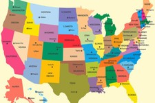 United States Map Administrative Atlas Poster Wall Print Chart US USA Mural