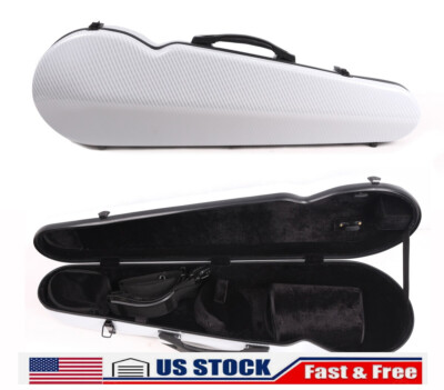 Violin case 4/4 Hard Sheel Carbon Fiber Violin Box Strong Strap White