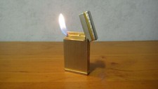 RARE VINTAGE S T DUPONT LINE D LIGHTER TWO TONE BRUSHED PALLADIUM GOLD DESIGN