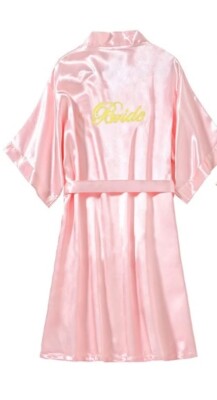 Wedding Robe  Bride Sleepwear Dressing Gown Bathrobe SilkSize xl