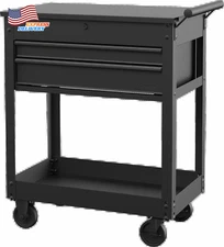28-Inch Steel Mechanics Tool Cart, 500 Lb Capacity, Powder-Coated Finish, Black