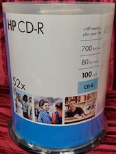 nip HP CD-R 80 Minute Recording 700 MB Data 52x 100 Pack Discs Lot New Sealed
