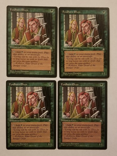 MTG Magic The Gathering 4 x Fyndhorn Elves Ice Age Playset