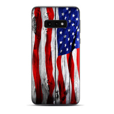 Skins Decal wrap for Samsung Galaxy S10e - American Flag on Wood