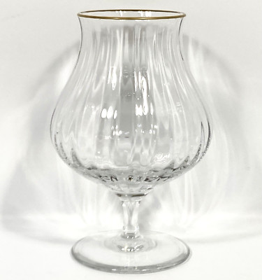 Spiegelau CHAMPS ELYSEE Optic Glass Gold Rim Brandy Cognac Whisky 6'' Vtg RARE EX