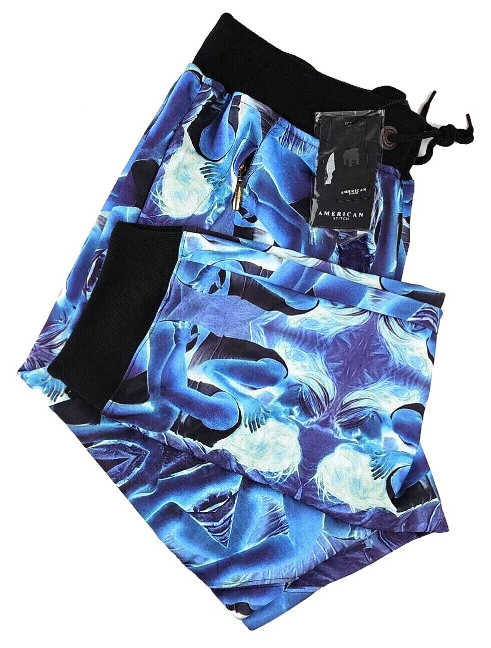 American Stitch Cotton Twill Jogger Pants SP15-549 Multi Blue Size S