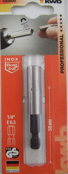 Kwb Bithalter Inox LäNge 58 Mm EdelstahlhüLse Bit FüR Akkuschrauber-image