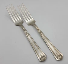 National Silver Co Silverplate Florence Pattern Dinner Fork - Set of 2