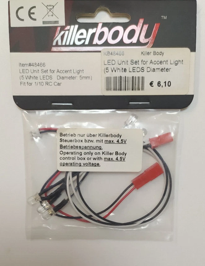 T best Set di luci per Auto RC, 6 LED 3-7V Set di luci per