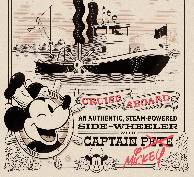 迪士尼米老鼠汽船威利·米妮老鼠 SS 威利海报非亮面v3 — 第 4/4 张图片