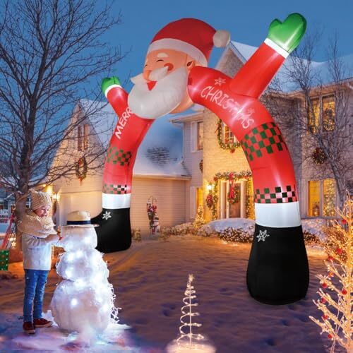 11 FT Christmas Inflatable Archway Decorations, Christmas Inflatable Santa - Afbeelding 7 van 8