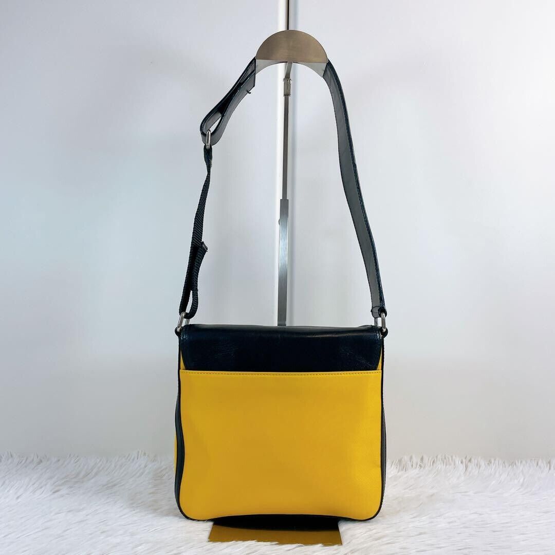 GIVENCHY 4G Logo Shoulder Bag Hand Bag Nylon Leather Yellow GIVENCHY 4G Logo Shoulder Bag Hand Bag Nylon Leather Yellow