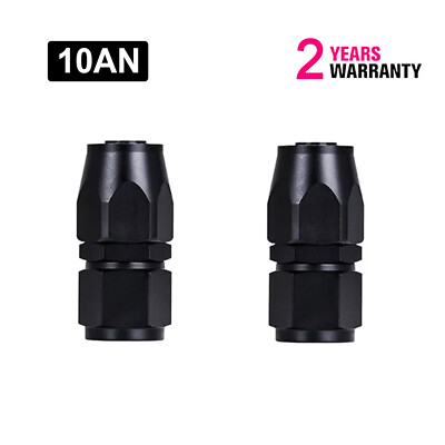 2* 10AN Straight Swivel Hose End Fitting For CPE Oil Fuel Line Aluminum Black