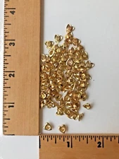 100 Yellow Gold Heart Shaped Eyelets   -  NEW